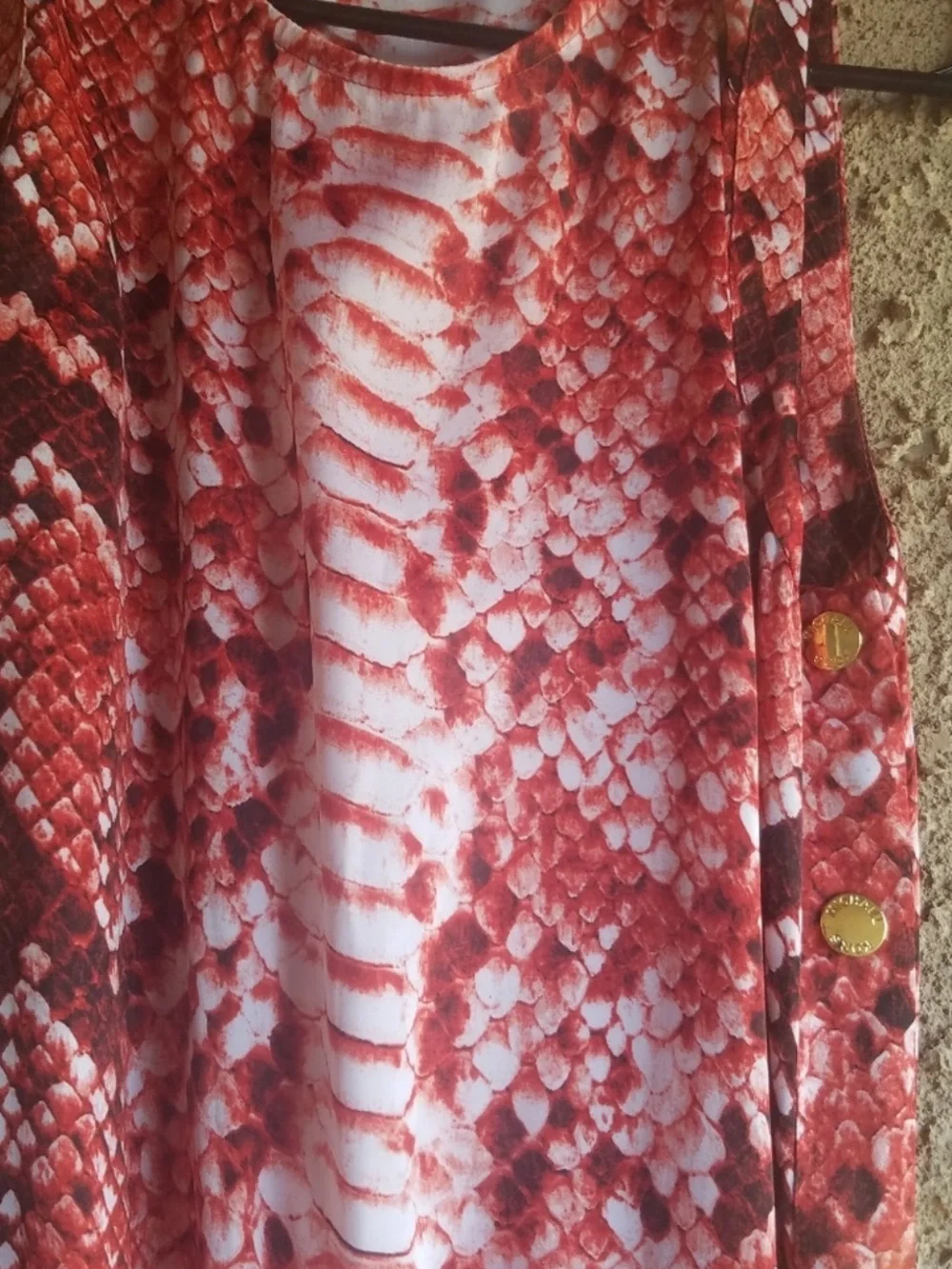 Michael Kors Coral/Red Snakeskin Print Maxi Dress